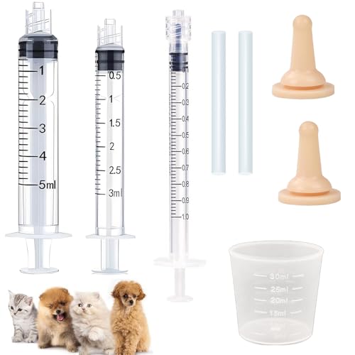 Image of 8 Pcs Injection Syringe for Feeding, Cat Feeding Tool Kit, Easy to Use Pet Care Accessories, Includes Feeding Syringe for Kittens, Puppies, Small Animals
