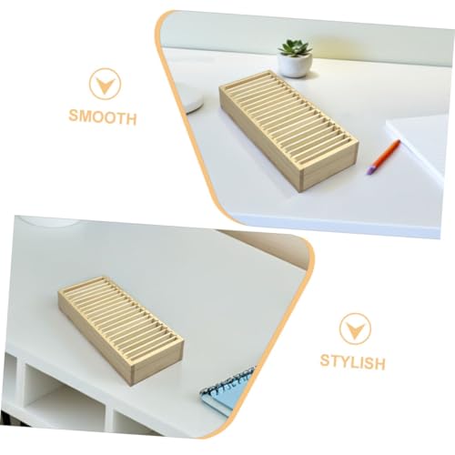 Boîte de rangement en bois pour cartes de visite à compartiments bureau