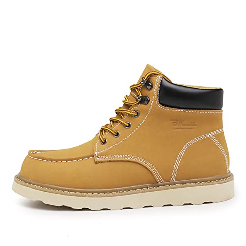 Image of MENS Work Boot High-tops Slip Resistant Protective Leather Shoes Outdoor Sports Fluffing Warm Shoes In Winter Cotton-padded Shose.