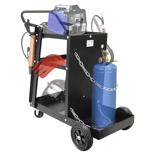Mgidea Carrello Porta Saldatrice Stazione Mobile Di Saldatura Carrello Da Officina Ripiani Metallo
