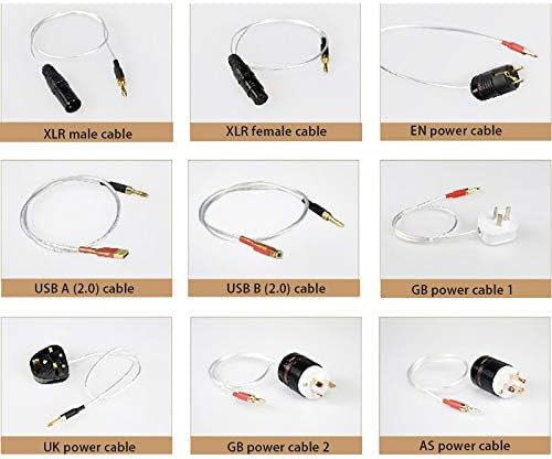 Lysee Plug & Connectors - 0.5m Cable For HiFi Audio GND Grounding Box Tuning Box Power Purifier Electronic Black Hole - (Color: UK power cable, Bundle: 17AWG pure silver)