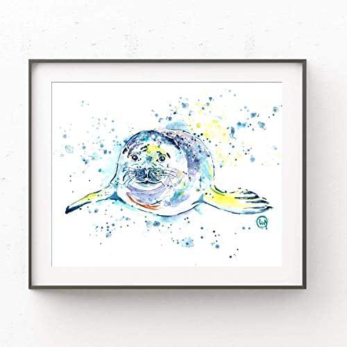 Harbor Seal Wall Art by Whitehouse Art Nursery Decor