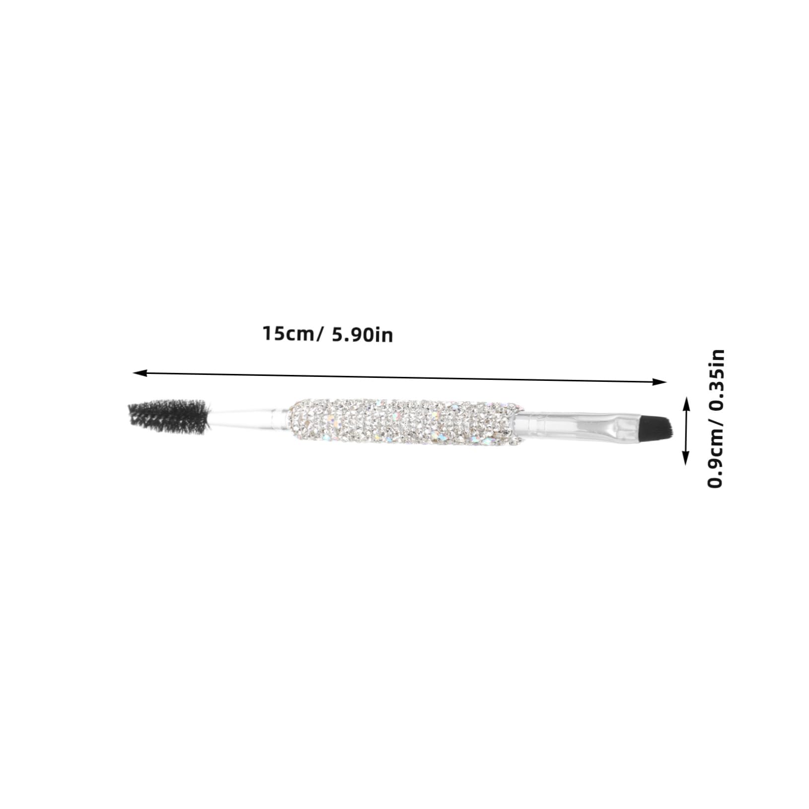 Mikinona Double-ended Eyebrow Brush: Angled Flat Head with Rhinestone Multi-function Makeup Tool for Eyebrow Shaping and Eyelash Combing