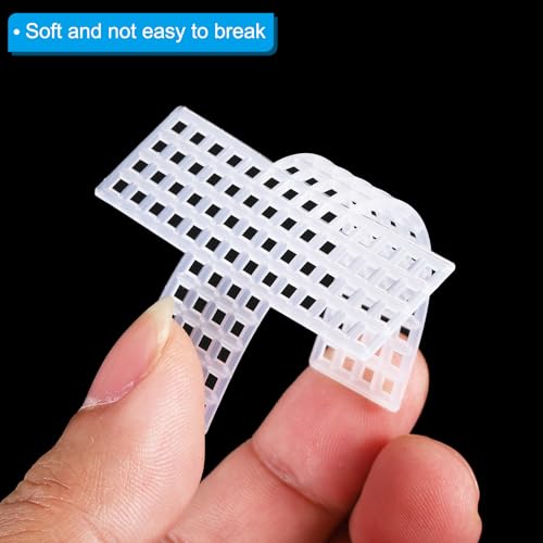 Image of PATIKIL Plastic Mesh Canvas Sheets,10Pcs 3.04 x 2.1inch Cross Needlework Blank Yarn Crafting for Embroidery DIY Bookmarks Cup Mats, White, Cross Shape