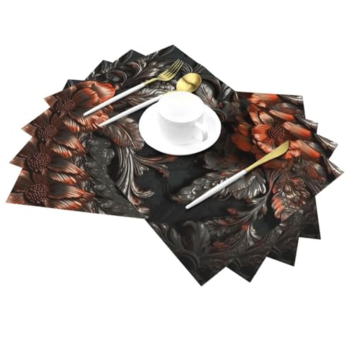 Sets de table lavables pour eviter les taches lot de 6 en PVC antiderapant - 6