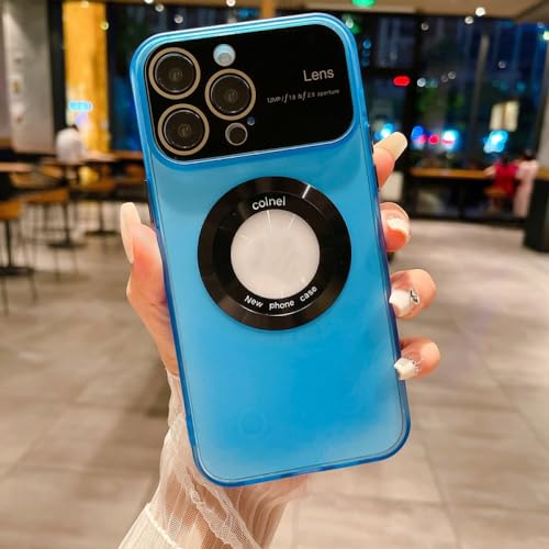 Étui de protection d'objectif de grande fenêtre iPhone 12 Pro Max mat bleu