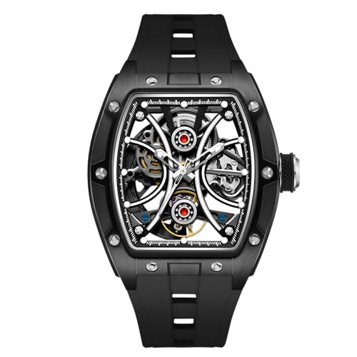 Image of ALIX Automatic Mechanical Watch Silicone Band Water-Resistant Stylish Gift for Men