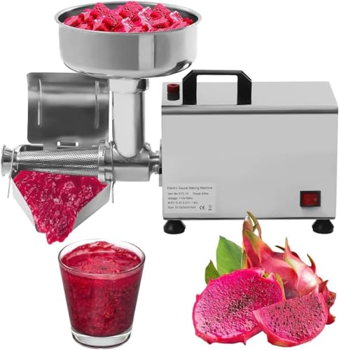 Tomatensaucen-Maschine, 450 W, für Tomaten-, Erdbeer- und Heidelbeersauce, 304 Edelstahl, Tomatenpresse und Sieb, reines Kupfer, Motornahrungssieb, Saucenbereiter