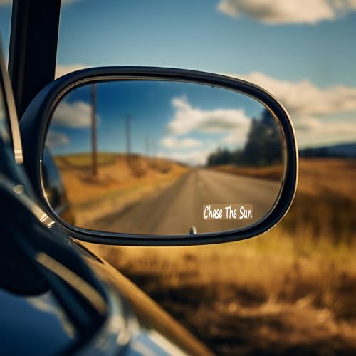 Calcomanía de vinilo adhesiva Chase The Sun para espejo retrovisor interior de coche 2