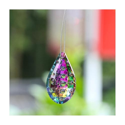 ZTBH Pendentifs en cristal de plusieurs couleurs, prisme en verre à facettes multiples, accessoires de lustre, décoration de la maison(Pendant E)