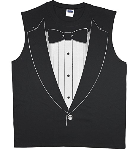 Men's sleeveless shirt Tuxedo muscle tee tank top