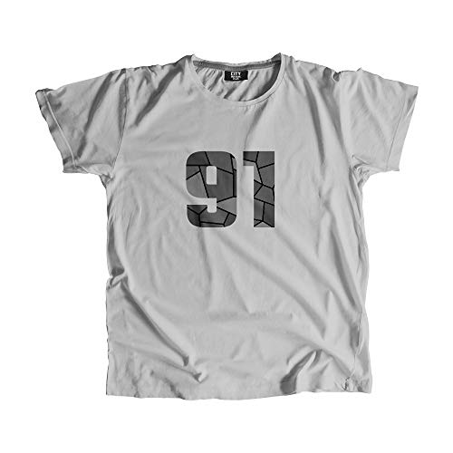 T-shirt 91 Number col rond vêtement mode streetwear unisexe