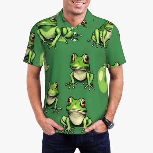 Polo homme grenouilles vertes en maille premium haut de gamme - 2