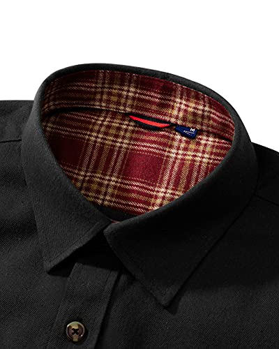 Alimens & Gentle Men's Solid Flannel Shirt Work Long Sleeve Casual Button Down Shirts Outdoor Cotton Warm Shacket2