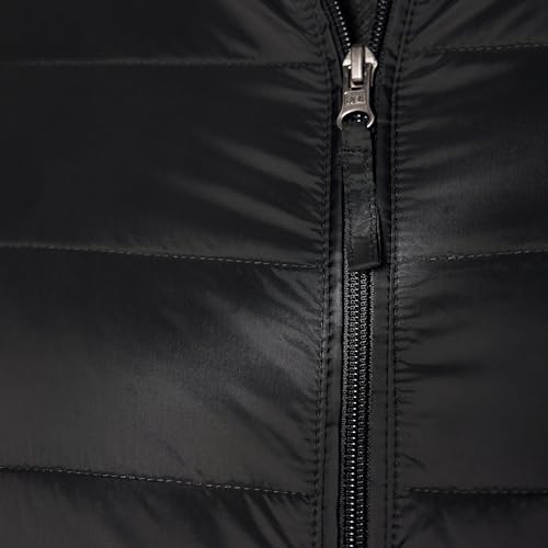 Amazon Essentials Herren Verstaubare, Leichte, Wasserabweisende Pufferjacke (Erhältlich In Big & Tall), Schwarz, L