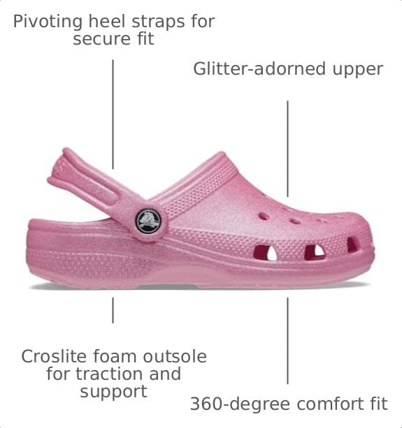 Image of Crocs Kids Classic Glitter Clogs