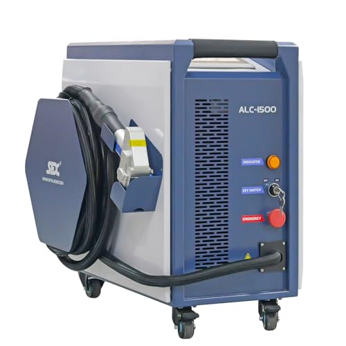 SFX Air-Cooled Continuous Laser Cleaning Machine 1500W 250mm Wide Scan Width 220V Air Cooled Cleaning Machine Handheld Cleaner Air Cooled Rust removal, Paint and Oil Stain Cleaner Laser Class 2