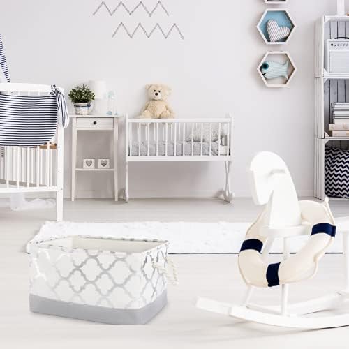 NEW Storage Basket, sturdy canvas fabric with rope handles, drawstring cover. For shelves, wardrobe, toys, laundry, towels, bedroom, bathroom, nursery W40 x H22 x D30cm (2)