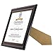 GraduationMall A4 Certificate Document Frame, UV Protection Acrylic, Mahogany with Gold Beads
