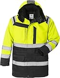Fristads 119629 Arbeitskleidung Kansas Workwear High Vis Parka Hi-Vis Gelb / Schwarz M