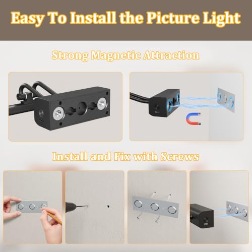 Image of Battery Operated Wall Light, 13.8'', Set of 2, Black, Remote Control | 4000mAh Cordless, Wall Light, Magnetic for Easy to Charge,Timers, Display for Gallery Living Room Bedroom