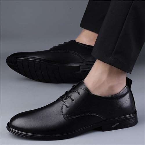 Men's Faux Patent Leather Oxford Shoes Classic Lace Up Formal Business Look3