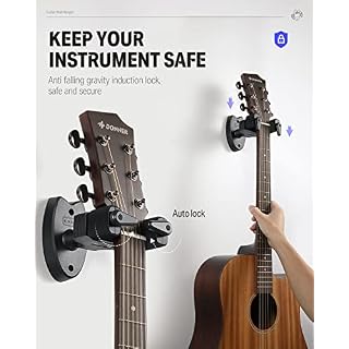 Donner Support mural pour guitare, 2-Pack, Supports muraux à verrouillage automatique pour guitare acoustique et… – Image 3
