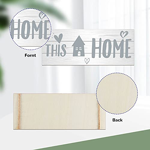 Jetec 2 Sets This Home Is Built on Love and Shenanigans Hanging Wood Sign Everything Is Better in Pajamas Hanging Door Decor Sign Wooden Wall Decoration for Hallway Living Room Bedroom Indoor Outdoor - Image 3