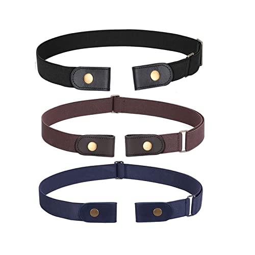 Image of WERFORU No Buckle Stretch Belt for Women and Men Elastic Waist Belt up to 72 Inches for Jeans Pants