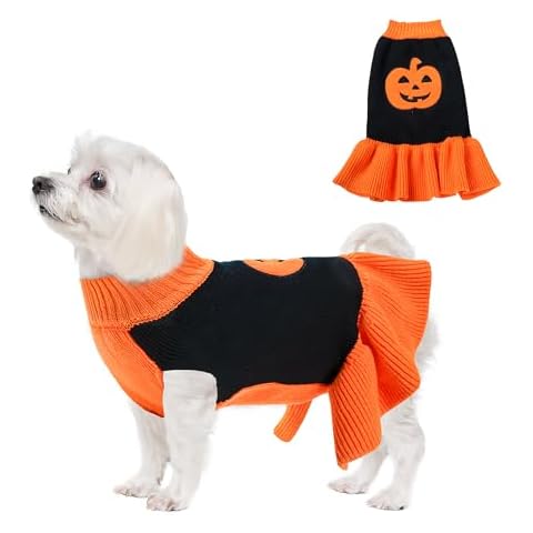 DELIFUR Pumpkin Dog Sweater for Pets Cover