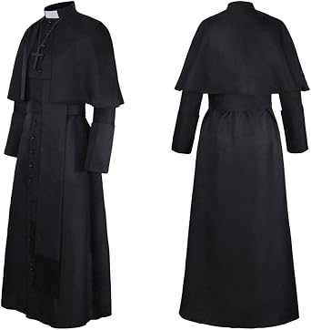 Gothden Tunic Costume Medieval Monk Priest Renaissance Cosplay Full Set Halloween Cosplay for Adult Mens