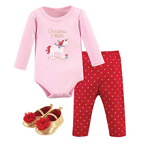 Image of Hudson Baby Unisex Baby Cotton Bodysuit, Pant and Shoe Set