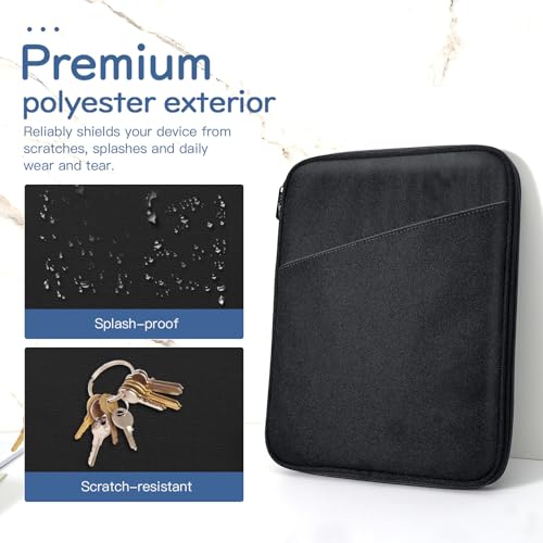 Image of Dadanism 9-11 inch Tablet Sleeve Bag Carrying Case for iPad (A16) 11th Gen 11 inch, iPad 10th Gen 10.9 inch Air 5 /4, iPad Air M4 /Pro 11 inch, iPad 9 /8 /7th, Galaxy Tab A11+ Plus 11 inch, Remarkable 2 10.3 inch, Black