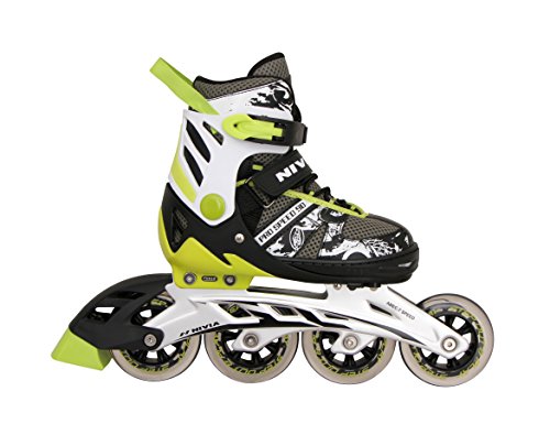 Image of Nivia 90 Pro Speed Inline Skates, Large (Black /Fluorescent Yellow /White)