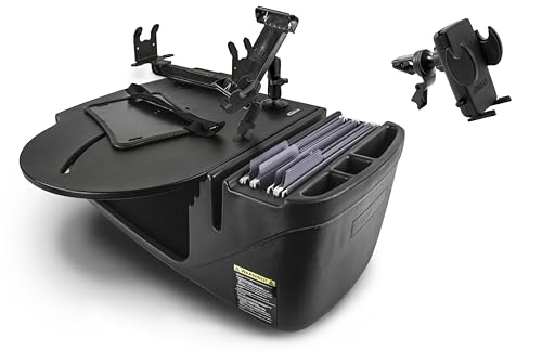 AutoExec Roadmaster Car Desk and Portable Workstation with Phone Mount, Tablet Mount, Printer Stand and Phone Vent Clip,