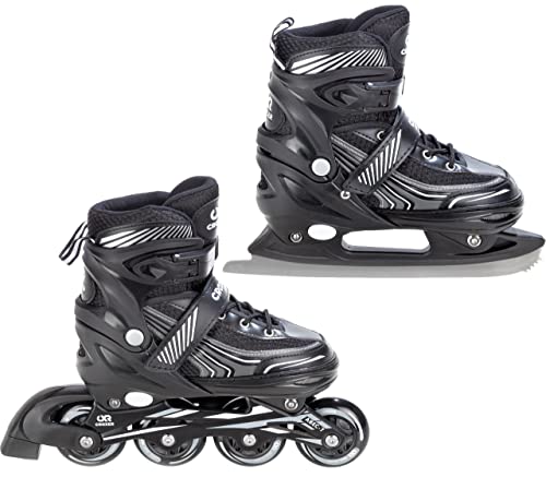 2in1 Schlittschuhe Inline Skates Inliner Croxer Optima Black verstellbar (39-42(24cm-26,5cm)) Cover