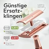 ANYMALE® Golarka z drewna sandałowego Rose – zestaw z 5 ostrzami Astra i stojakiem – trwała golarka dla kobiet i mężczyzn z uchwytem z drewna