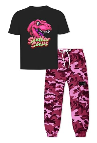 SANGTREE Boys' Athletic T-Shirt and Cargo Pants Outfit Set, 4-14 ...