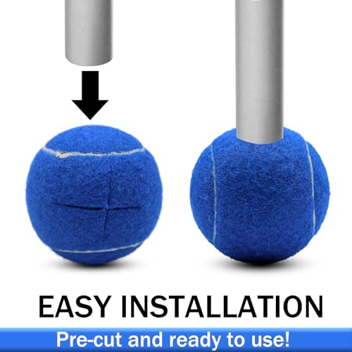 Image of SHYUJAJIE 4 PCS Precut Walker Tennis Balls for Furniture Legs and Floor Protection, Heavy Duty Long Lasting Felt Pad Glide Coverings for Chair (Dark Blue)