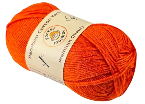 Image of 10-Pack of Yonkey Monkey 500 Grams Yarn - 70% Rayon derived from Bamboo, 30% Cotton - Orange 9020