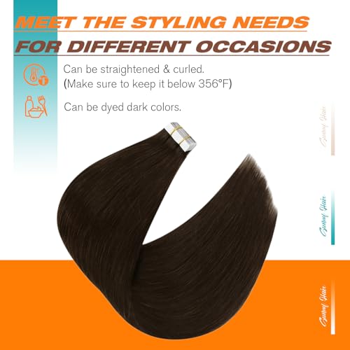 Image of Sunny Hair Tape in Extensions Brunette Darker Brown 100g 40PCS