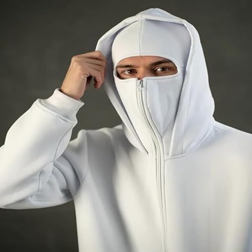 Balaclava Ninja Zipper Hoodie With Built In Balaclava,Double Hooded Jacket Hoodie With Mask,Winter Hoodies4