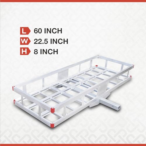 Ultra-Tow Aluminum Hitch Cargo Carrier - 500-Lb. Capacity, Silver, 60in. x 22.5in. x 8in.H - Thumbnail 2