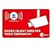 6 Alarmgesichert Aufkleber 5x3 cm innenklebend deutsch UV + wetterfest I Hinweis Achtung Alarm-Anlage Video-Überwachung für Fenster-Scheibe Tür Gebäude Objekt Auto Sticker rot I hin050