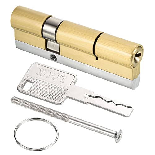 PATIKIL 32.5/62.5 (95mm Overall) European Double Lock Cylinder, Door Cylinder Lock with 8 Keys for Wooden Doors Aluminum Doors