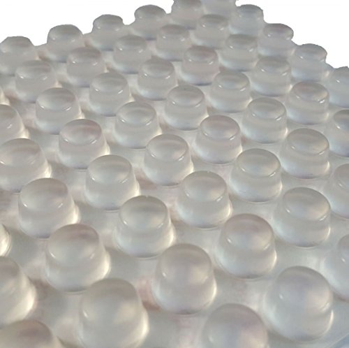 DerBlue Self-Adhesive Rubber Feet-Door & Drawer Cabinet Furniture Bumpers-Clear Cylindrical(0.47