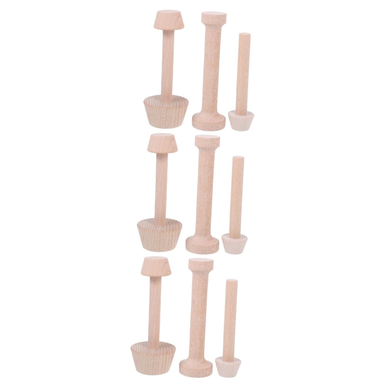 Amosfun 9 Stk Eierkuchenbodenform Mini-Törtchenformen Madeleine-Schimmel Tortenform Eierkuchenform muffinbackformen muffin backblech doppelseitiger Tortenstampfer Küchengerät hölzern