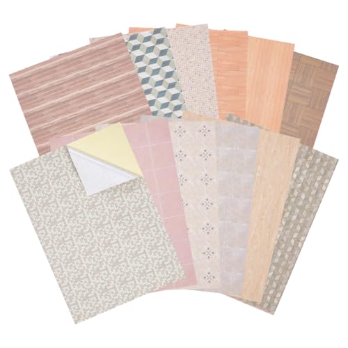 Carreaux de sol autocollants pour maison de poupée en PVC imperméable 30x21cm