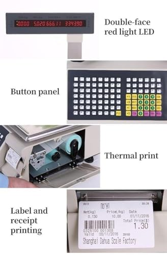 Báscula digital comercial con impresora térmica y pantalla doble miniatura 5