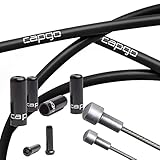 campagnolo brake cables Capgo OL - 4 tappi a estremità aperta per alloggiamento freno da 5 mm, in lega nera, 2 punte per cavi capgo OL per fili da 1,00-1,80 mm, in lega nera